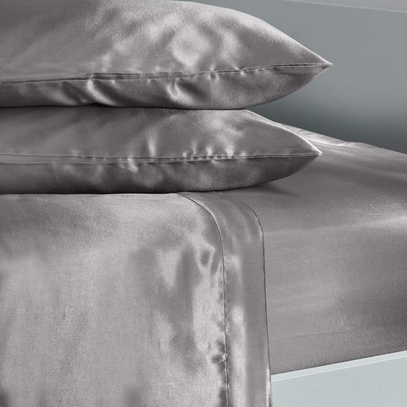 King Sz 4 Pc Bed Sheet Set Silky Smooth Satin Deep Pocket X002YMM88F - Picture 3 of 6
